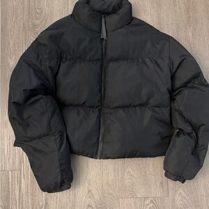 Fabletics Black Cropped Puffer Jacket